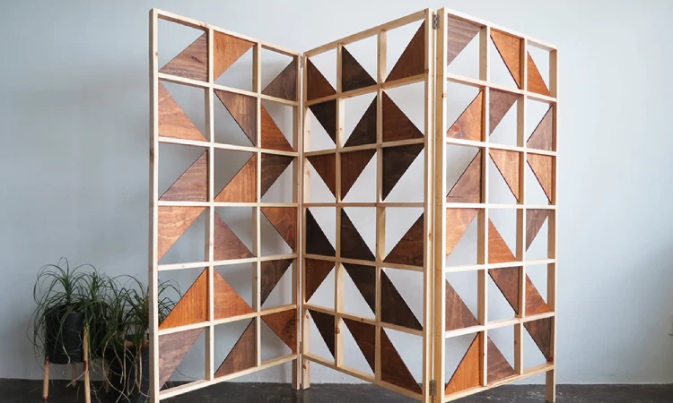 Partisi kayu geometris, Sumber: sendokkayu.com