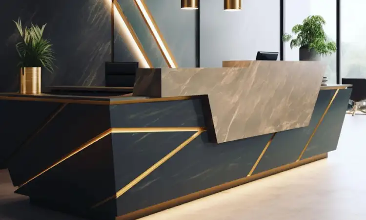 Meja resepsionis glamour, Sumber: mrfurniture.ae