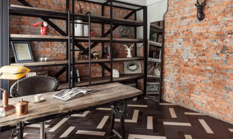 Desain kantor vintage industrial, Sumber: hzcdn.com