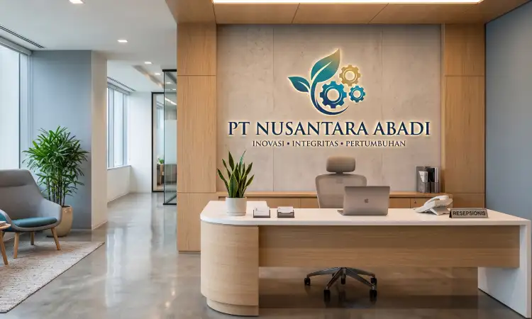 Logo di area resepsionis, Sumber: AI